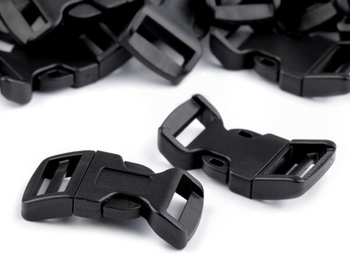 Plastic curved side release buckle 20 mm - black
