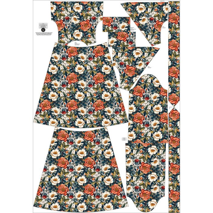 WICKEL MIDI KLEID (BIANCA) (XL) - FLOWERS ms.47 - Nähset