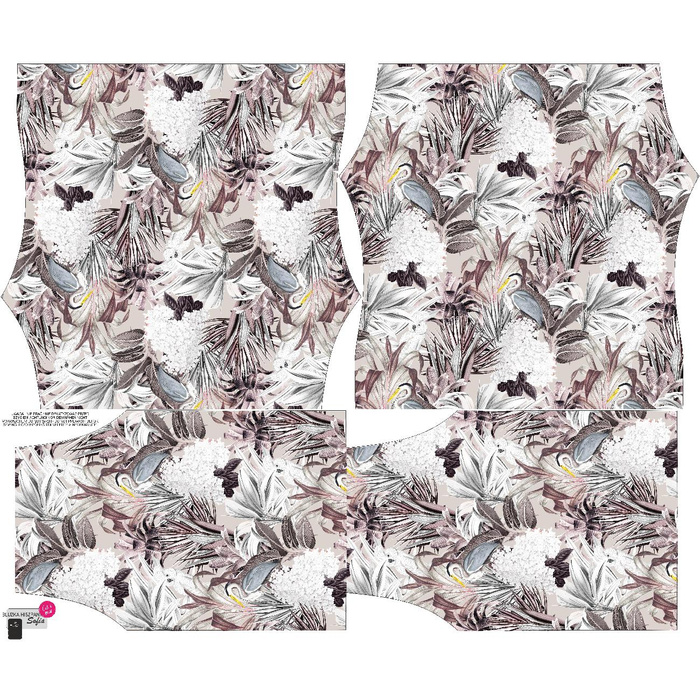 Bardot neckline blouse (SOFIA) - TROPICS - sewing set XXL