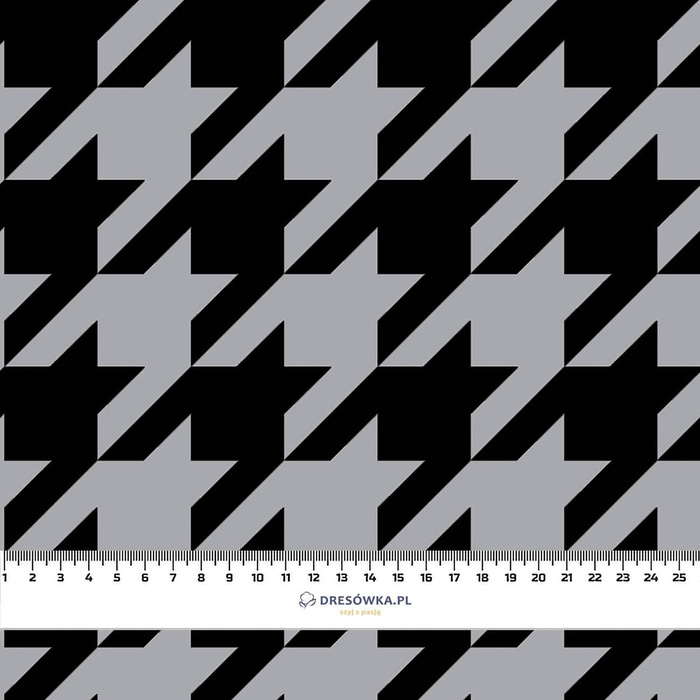 BLACK HOUNDSTOOTH (big) / grey - softshell
