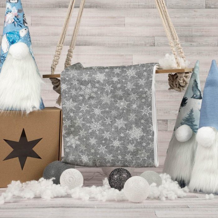 SCHNEEFLOCKEN MST. 2 / ACID WASH Grau - Webware für Tischdecken