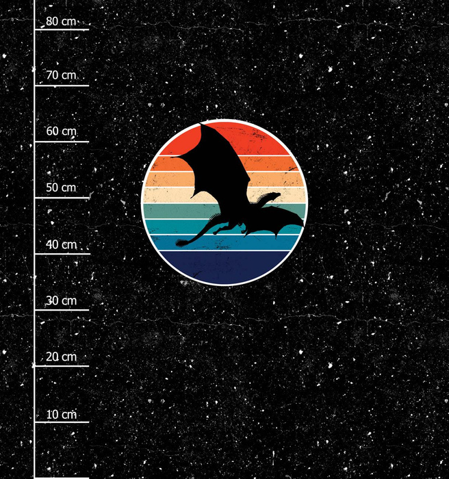 DRAGON M. 2 / schwarz - Paneel (75cm x 80cm)