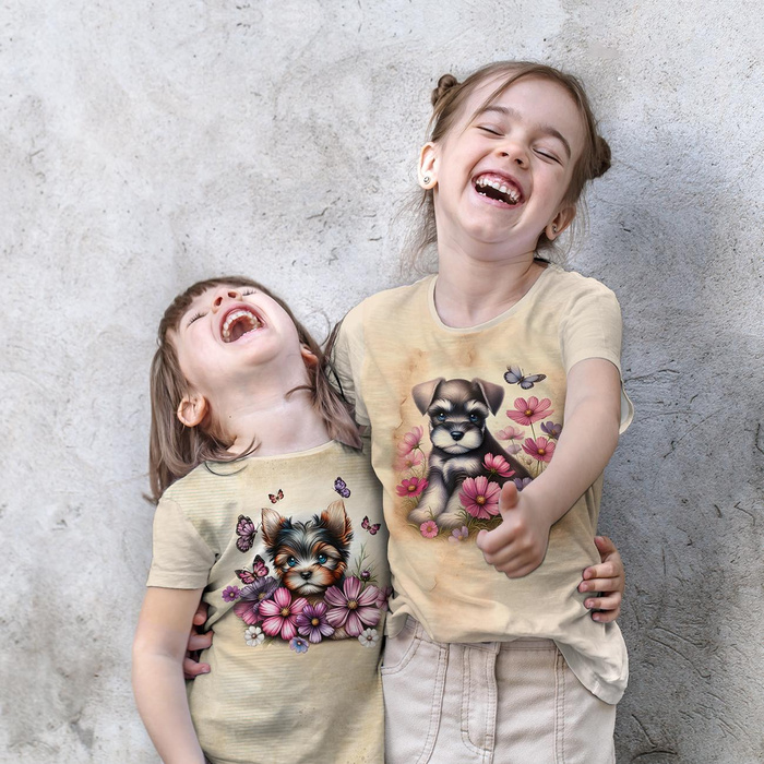 2-PACK - KINDER T-SHIRT - CUTE ANIMALS ms.1 - Nähset (140/146)