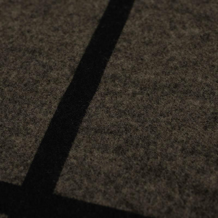 BLACK CHECK / beige - PUNTO BRUSHED ON BOTH SIDES WITH FRINGES