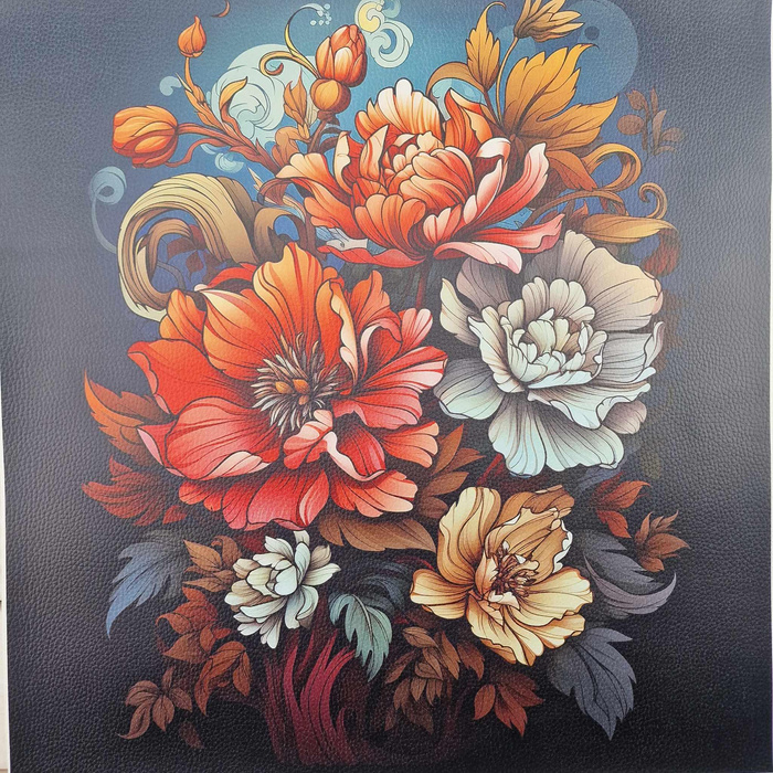 BOUQUET OF FLOWERS WZ.5 (46 cm x 50 cm) - thick pressed leatherette