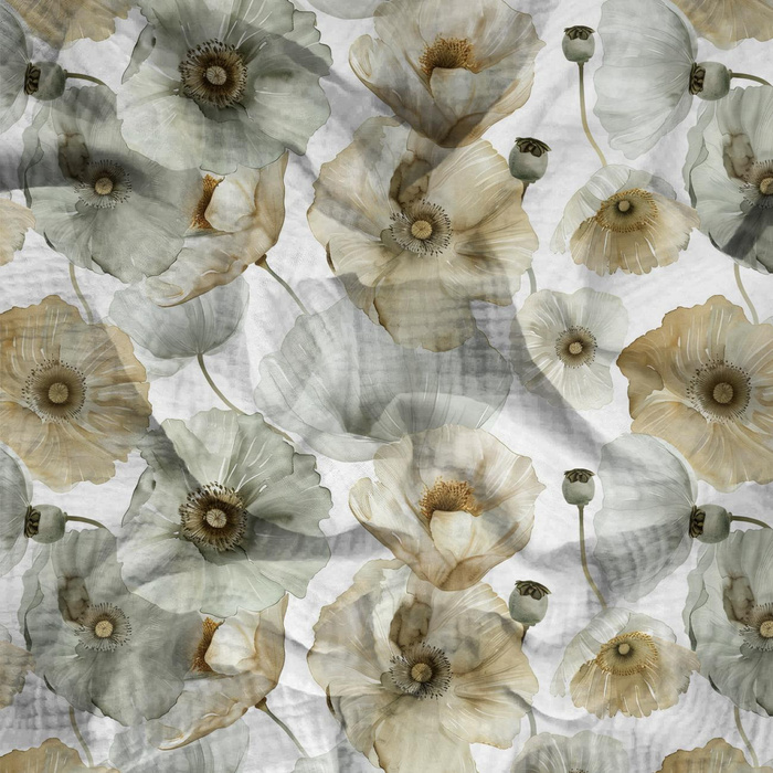 FLOWERS wz.18 - Muślin bawełniany