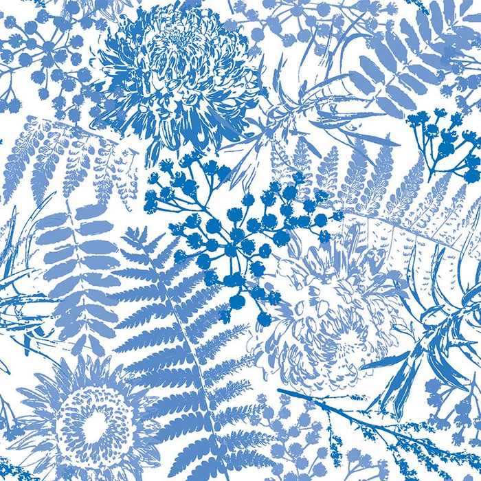 MODRÉ KAPRADÍ (CLASSIC BLUE) - tkanina HOME DECOR PREMIUM