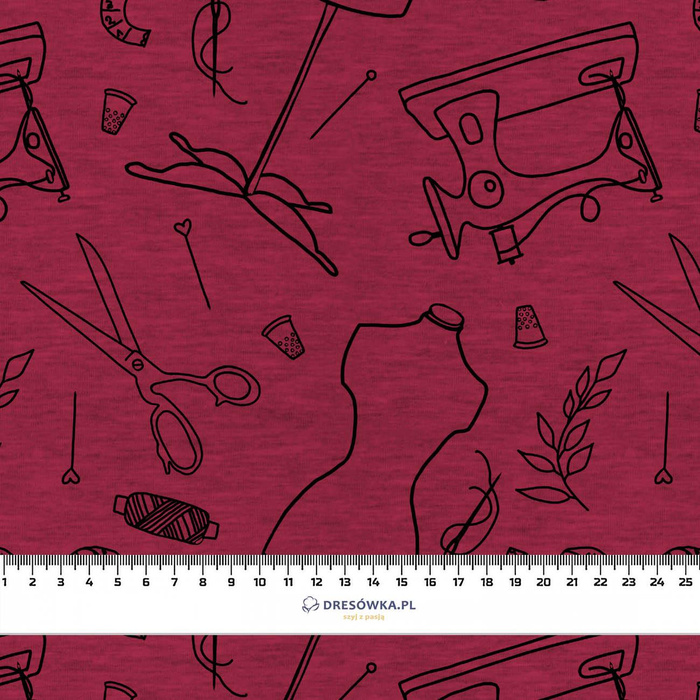 KRAWIECTWO KONTUR / viva magenta- Welur tapicerski