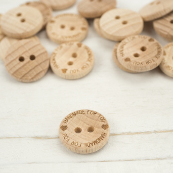 Wooden button " Handmade for you " - small