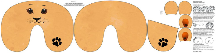 POLŠTÁŘ NA KRK - LEV LEON - sada šiti