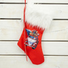 CHRISTMAS STOCKING - SANTA’S CART / red