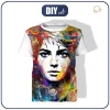 KINDER T-SHIRT- ABSTRACT GIRL WZ. 1 - Single Jersey (128-134)
