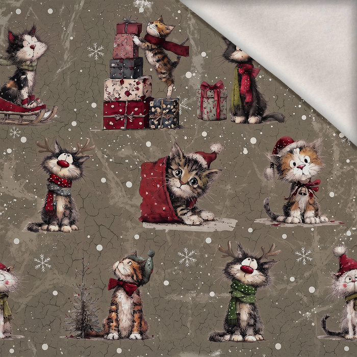 CHRISTMAS PETS WZ. 4 - dzianina drapana z elastanem ITY