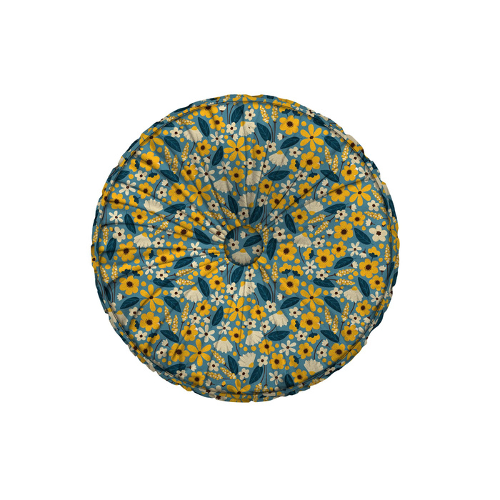 DEKORATIVNÍ POLŠTÁŘ - KVĚTINKY VZ.2 / modrá