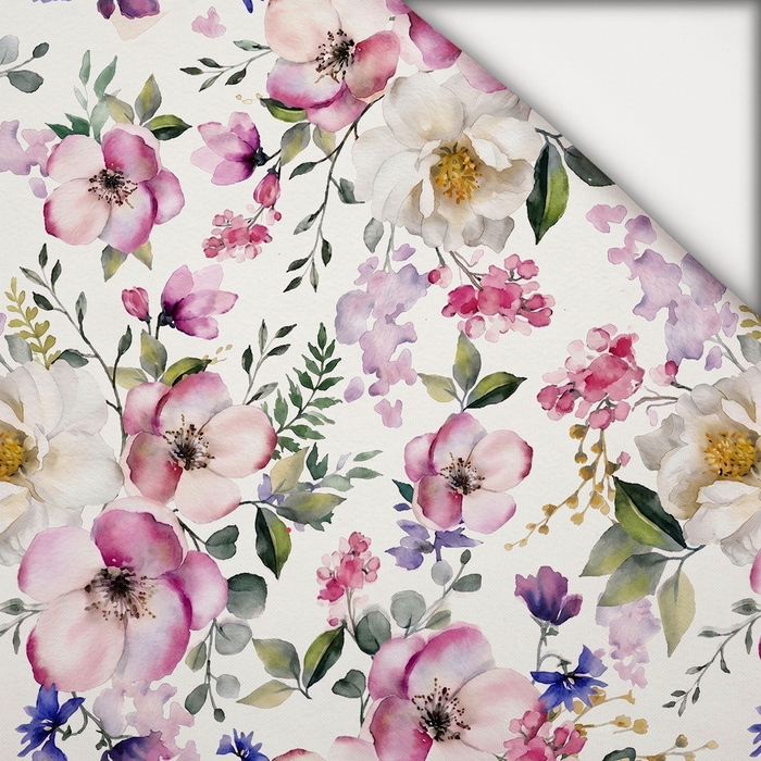 PASTEL FLOWERS WZ. 21 - lekka dzianina drapana