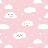 SLEEPING CLOUDS (PASTEL SKY) / salmon pink - single jersey with elastane