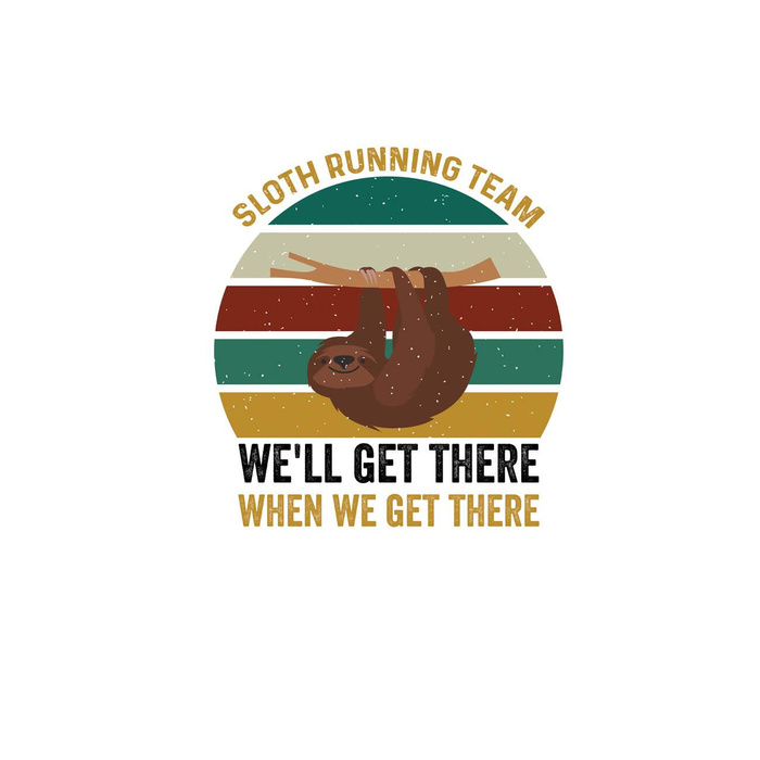 SLOTH RUNNING TEAM / white - panel (60cm x 50cm)