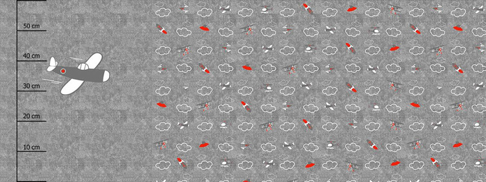 PLANE (PLANES) / ACID WASH GREY - PANORAMIC PANEL (60 x 155cm)