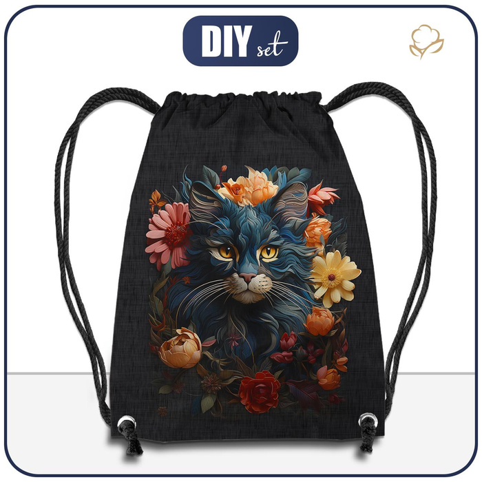 TURNBEUTEL - ANIMALS MANDALA wz.7 (cat) - klein