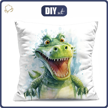PODUSZKA 45X45 - WATERCOLOR CROCODILE - zestaw do uszycia