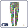 LEGGINSY SPORTOWE - NEONOWE LIŚCIE - XL