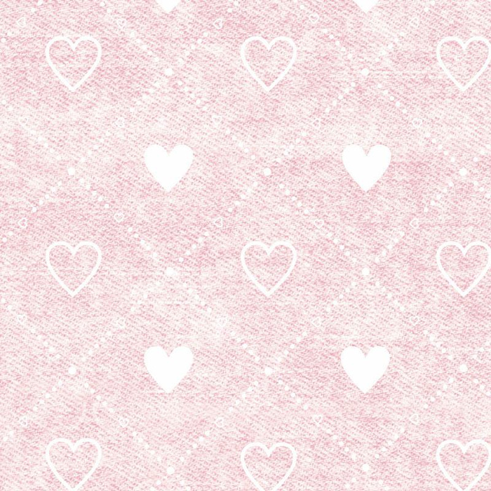 HEARTS AND RHOMBUSES / vinage look jeans (pale pink) - looped knit fabric