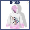 KID'S HOODIE (ALEX) - UNICORN - looped knit fabric (122/128)