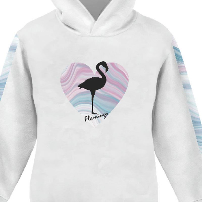 Children's tracksuit (OSLO) - FLAMINGO / WATERCOLOR - looped knit fabric (122/128)