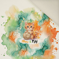 CUTE CAT - Panel (60cm x 50cm)  Polster- Velours