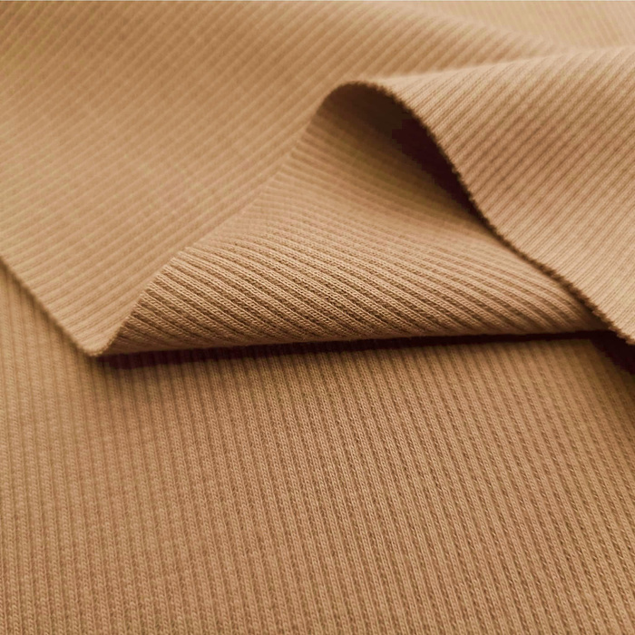Rib Jersey fabric Unicolour - CARAMEL (D-10) 