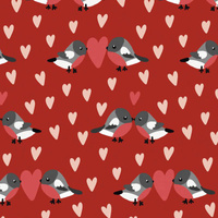 VERLIEBTE VÖGEL M. 2 / ROT (VERLIEBTE VÖGEL) - HOME DECOR PREMIUM Webware