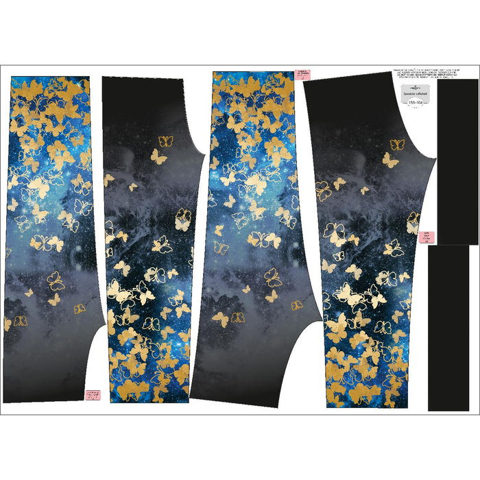 CHILDREN'S SOFTSHELL TROUSERS (YETI) - BUTTERFLIES / gold - sewing set (86/92)