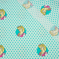CINDERELLA DOTS / aqua - Cotton woven fabric