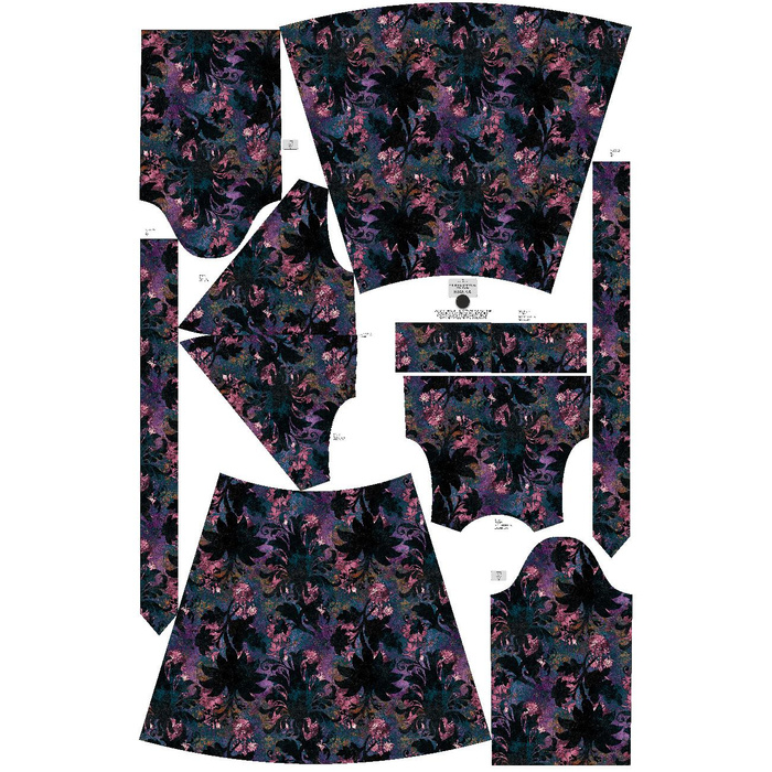 Zavinovací šaty (BIANCA) - FLORAL vz. 7 - Sada šití M