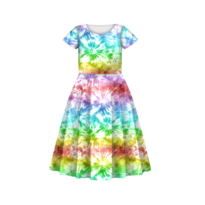 KINDER KLEID "MIA" - BATIK  Ms. 1 / regenbogenfarbig - Nähset (134/140)