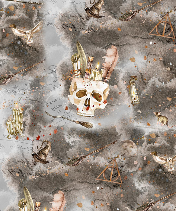 SKULL (MAGIC) - PANEL (60cm x 50cm) SINGLE JERSEY