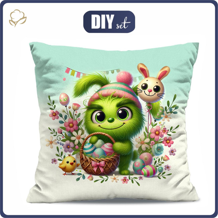 POLŠTÁŘ 45x45 - FUNNY EASTER vz.2 PRANKSTER - Potahový velur - Sada šití