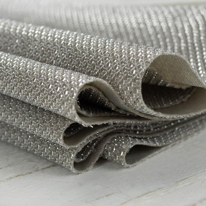 GRAU - Maschenware mit Lurex (Bienenwaben)