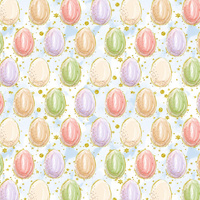 EASTER EGGS PAT. 2 (CUTE BUNNIES) - Woven Fabric for tablecloths