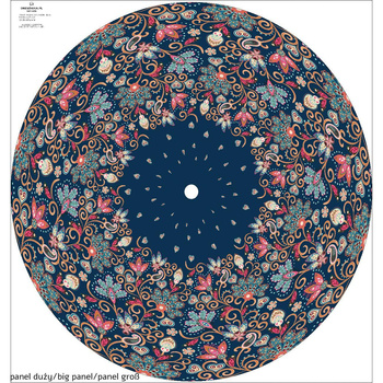 FLOWERS (pattern no. 2) / dark blue -  big circle skirt panel