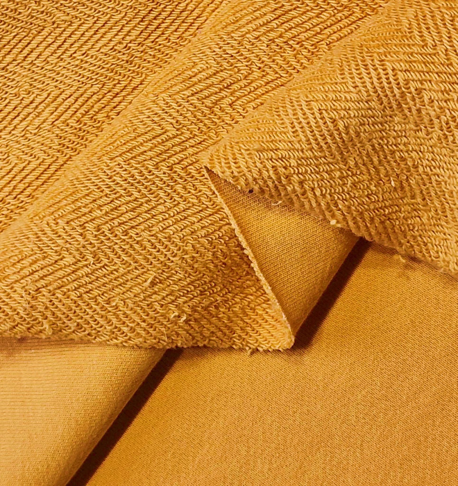 Reversible herringbone French terry - MANGO MOJITO (YELLOW) (P290j)