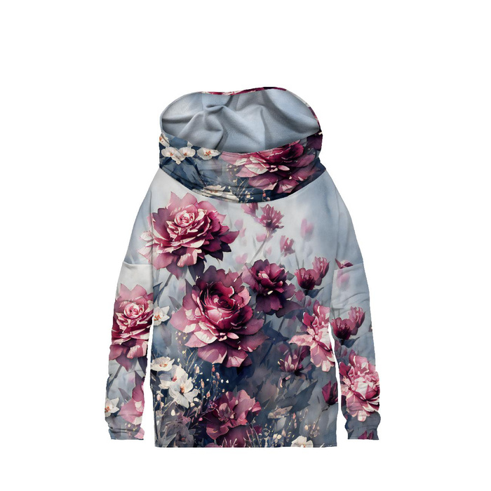 BLUZA DAMSKA (FURIA) NIETOPERZ Z KOMINEM - VINTAGE FLOWERS wz. 4 - zestaw do uszycia L
