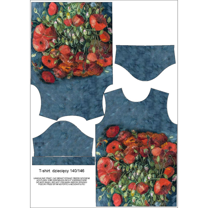 KID’S T-SHIRT - VASE WITH POPPIES (Vincent van Gogh) - sewing set