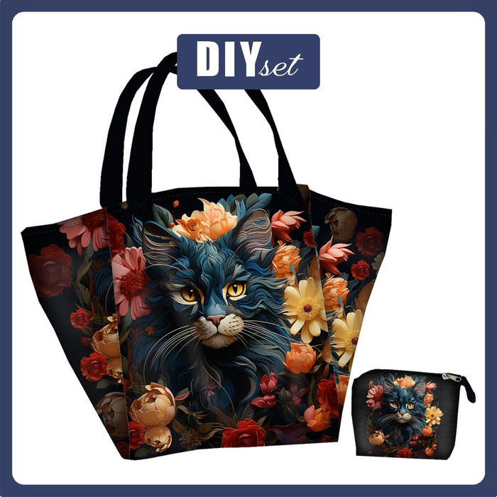 XL Tasche mit Utensilientasche 2 in 1 - ANIMALS MANDALA wz.7 - Nähset