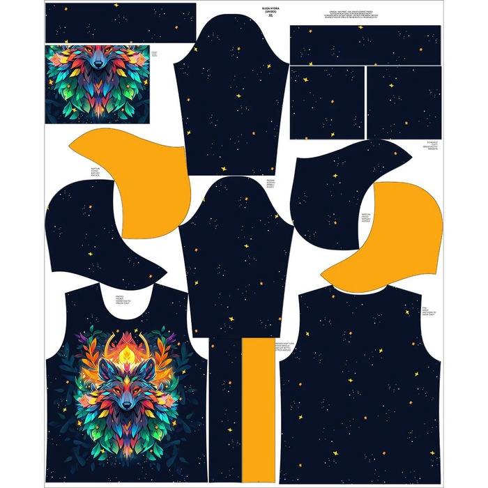 UNISEX HOODIE (HYDRA) - Animals mandala wz.4 - Nähset (98/104)