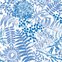 BLAU FARNBLÜTEN (CLASSIC BLUE) - Baumwoll Webware