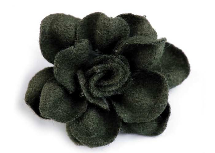 Wool flower 40 mm - olive