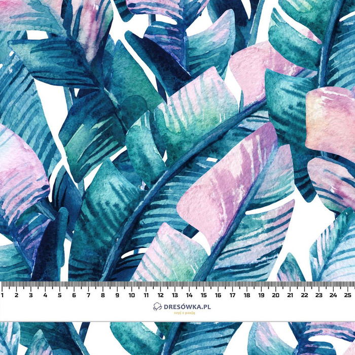 WATER-COLOR LEAVES - Hydrophobic brushed knit