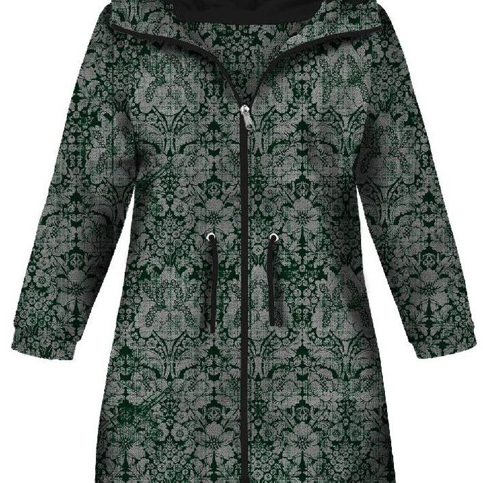 KIDS PARKA (ARIEL) - MAGIC DAMASCO pat. 1 (MAGIC SCHOOL) / green - softshell (158-164)