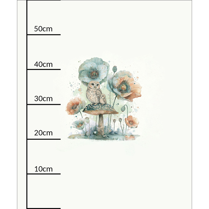 OWL FAMILY - panel (60cm x 50cm) Wasserabweisende Webware